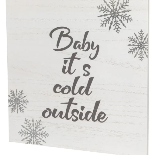 11.75" Glittered "Baby It's Cold Outside" Christmas Wall Sign