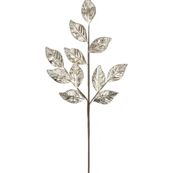 25.5" Glittered Champagne Gold Leaves Christmas Spray