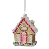 4.5" Glittered Gingerbread House Glass Christmas Ornament