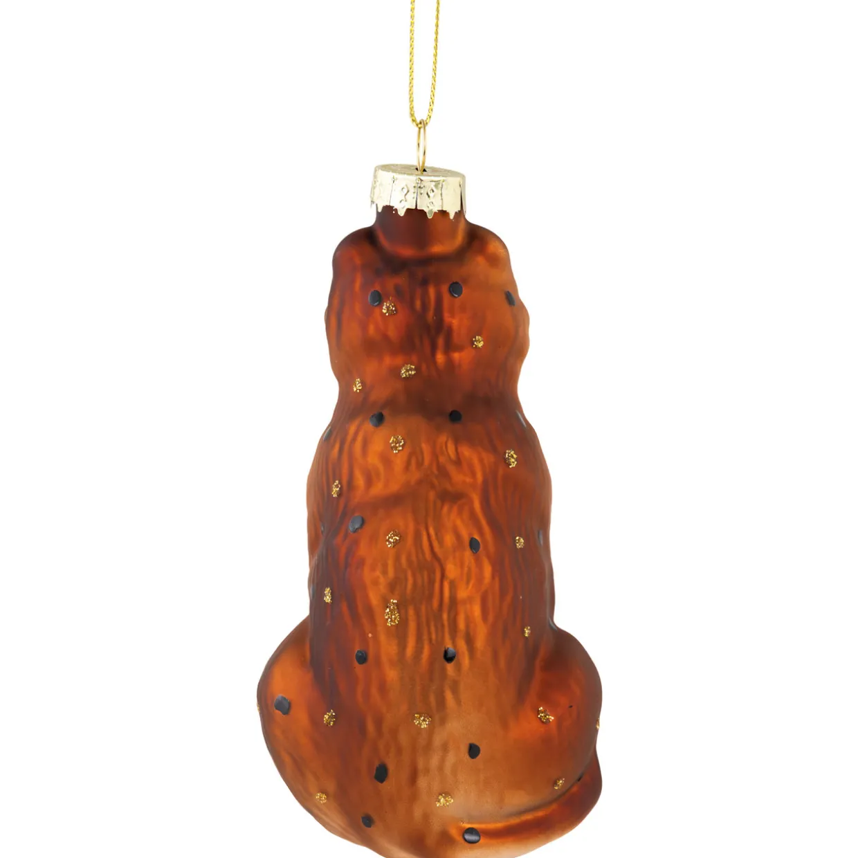 4" Glittered Jaguar and Cub Glass Christmas Ornament