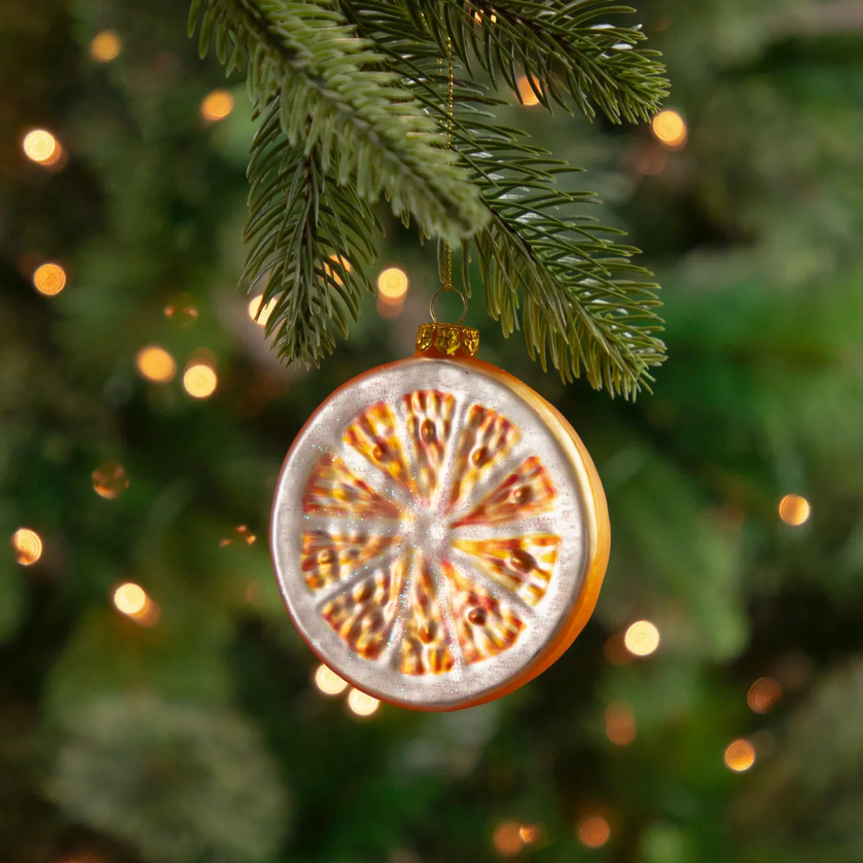 3.5" Glittered Orange Slices Christmas Ornament