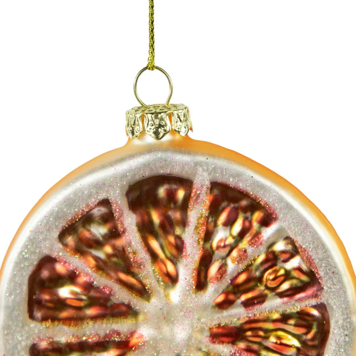 3.5" Glittered Orange Slices Christmas Ornament