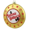 4" Gold and Red Tootsie Roll Sugar Babies Caramel Candies Disc Christmas Ornament