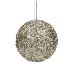 5" Gold and Silver Sequin Ball Christmas Ornament