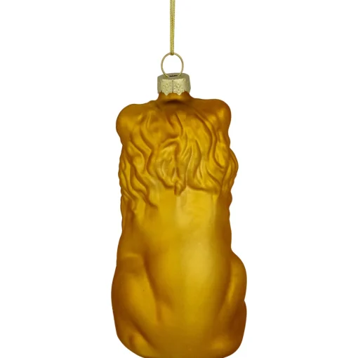 2.5" Gold Lion Glass Christmas Ornament