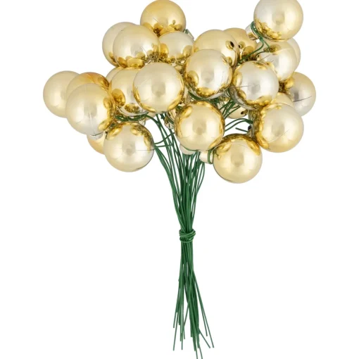 6.75" Gold Shatterproof Ball Ornament Christmas Pick