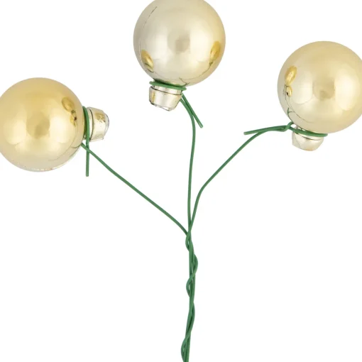 6.75" Gold Shatterproof Ball Ornament Christmas Pick