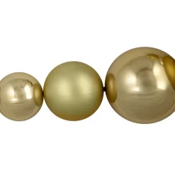 6' Gold Shiny and Matte Shatterproof Ball Christmas Swag