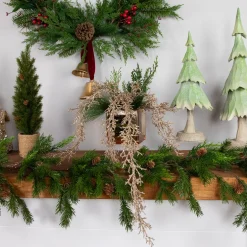 24" Golden Glittered Pine Christmas Spray