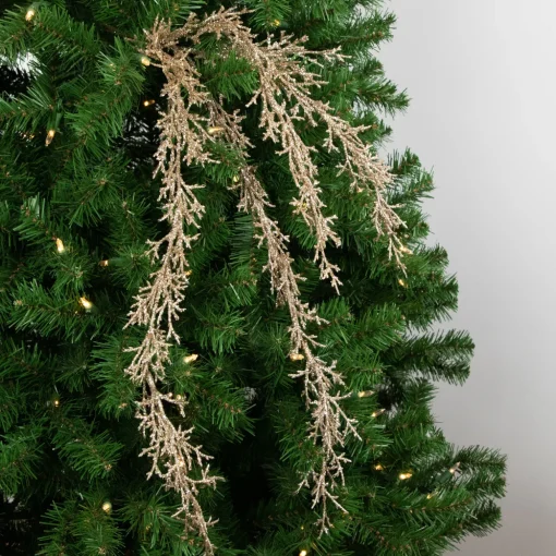 24" Golden Glittered Pine Christmas Spray