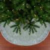 48" Gray and Silver Faux Fur Snake Skin Pattern Christmas Tree Skirt