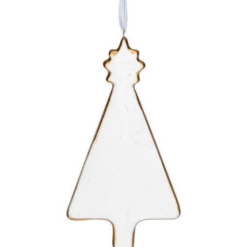 4.5" Green and Gold Christmas Tree Hanging Ornament
