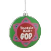 4" Green and Pink "Tootsie Roll POP" Candy Filled Lollipop Christmas Disc Ornament