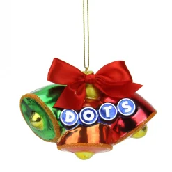 3" Green and Red Candy Lane Tootsie Roll Dots Gumdrop Candies Glass Christmas Ornament
