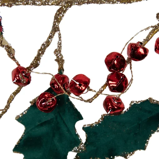 5' Green and Red Plaid Holly with Jingle Bells Christmas Garland - Unlit