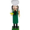 14" Green and White Wooden Christmas Nutcracker Pizza Maker