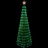 6' Green Color Changing Multiple Function Pop Up Artificial Outdoor Christmas Tree