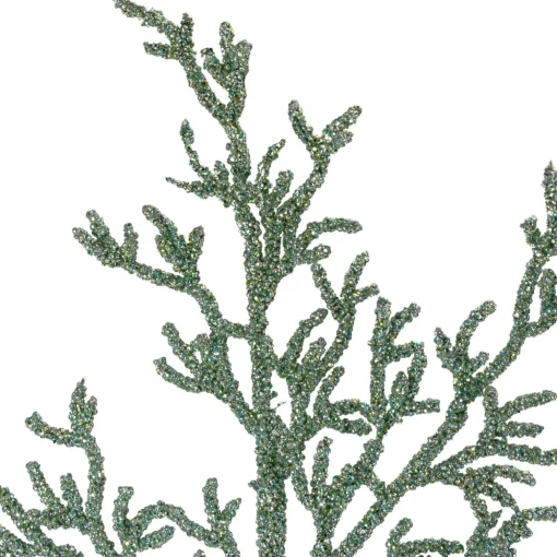 25" Green Glittered Artificial Twig Christmas Spray