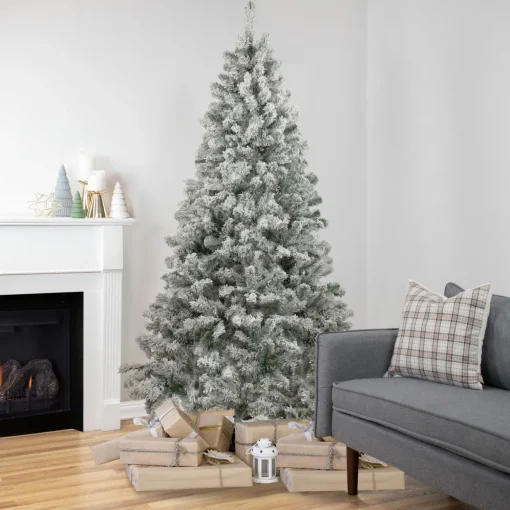 6.5' Heavily Flocked Madison Pine Artificial Christmas Tree, Unlit