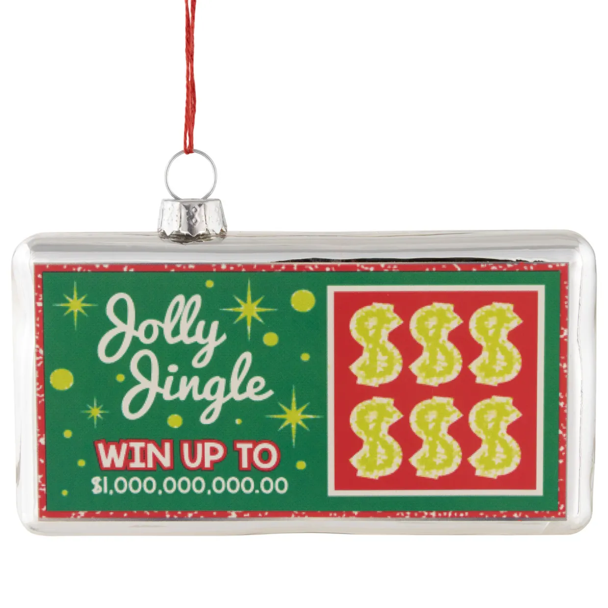 4.5" Jolly Jingle Scratcher Glass Christmas Ornament