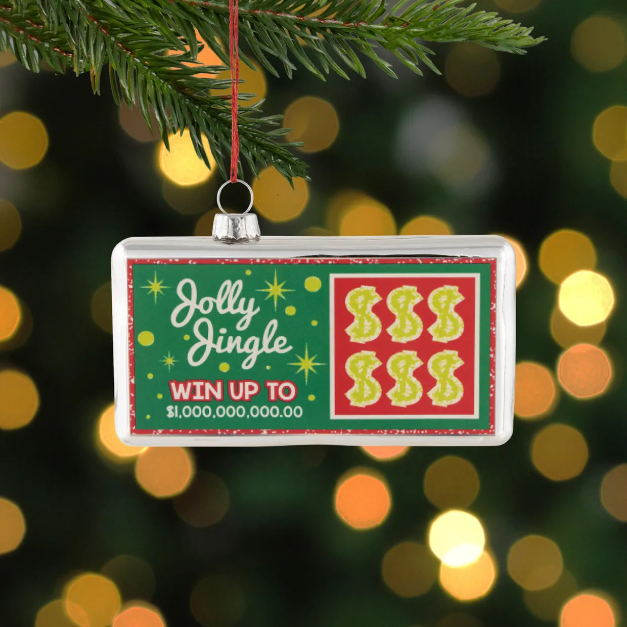 4.5" Jolly Jingle Scratcher Glass Christmas Ornament