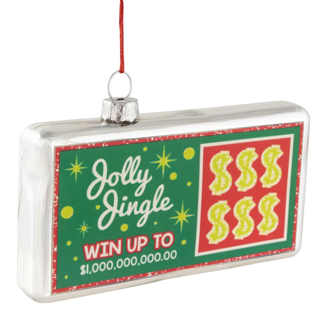 4.5" Jolly Jingle Scratcher Glass Christmas Ornament