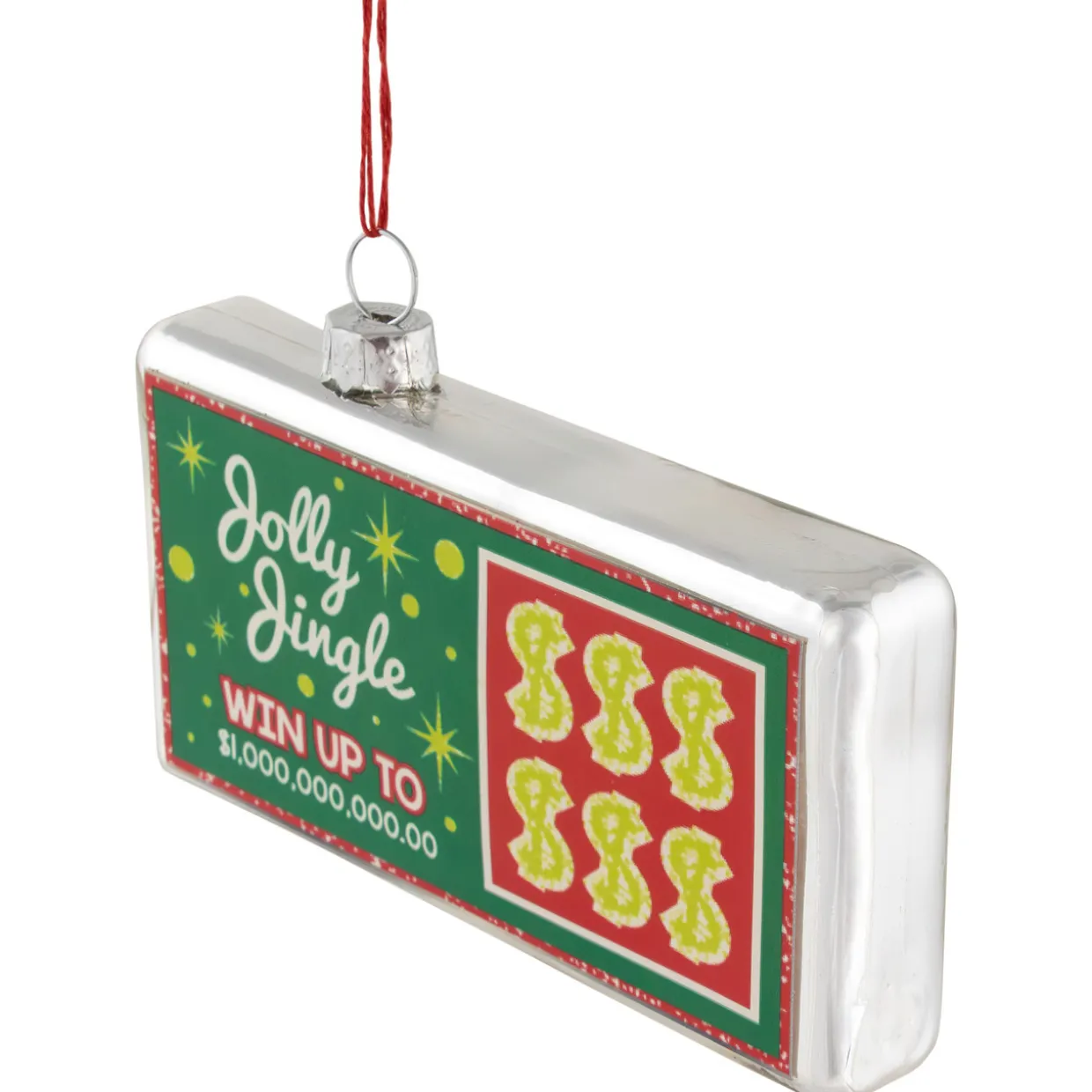 4.5" Jolly Jingle Scratcher Glass Christmas Ornament