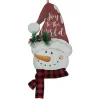 16.5" Joy to the World Snowman in Santa Hat Christmas Wall Decoration