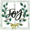 23.75" Joy Window Frame with Holly Christmas Wall Sign