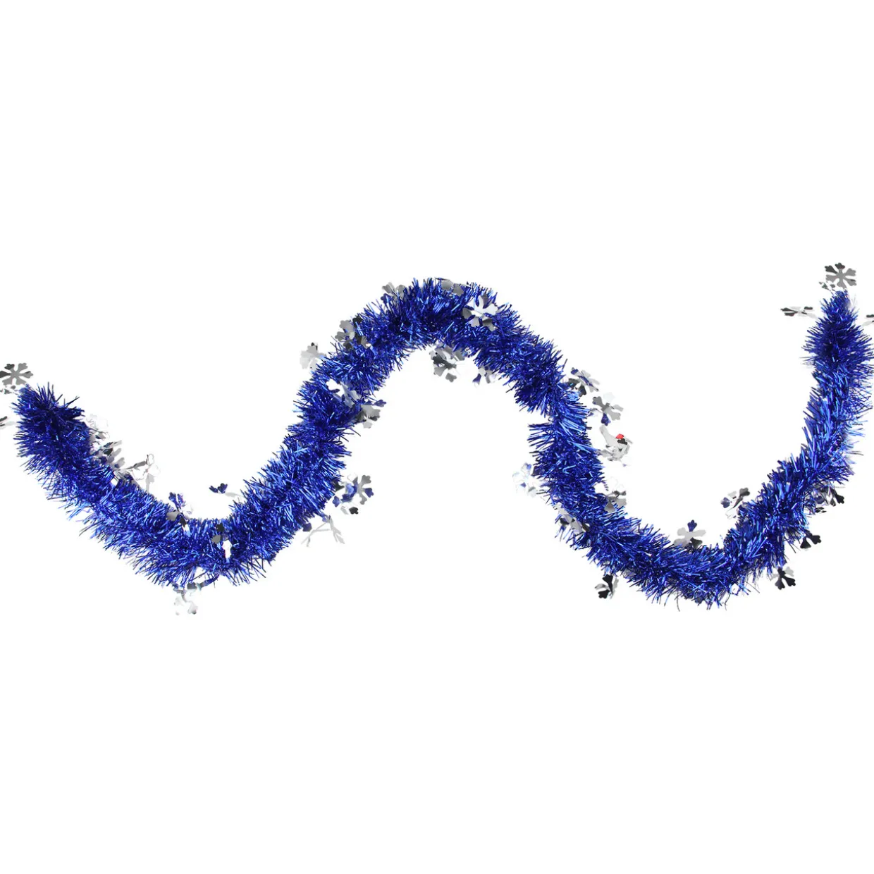 50' Lavish Blue and Silver Snowflakes Christmas Tinsel Garland - Unlit