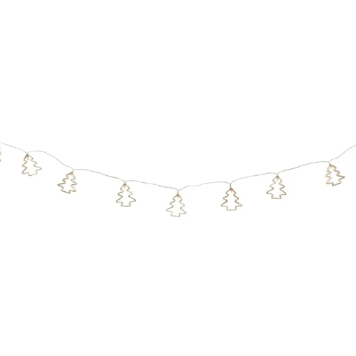 4' LED Lighted B/O Gold Wire Mini Tree Christmas Garland - Warm White Lights