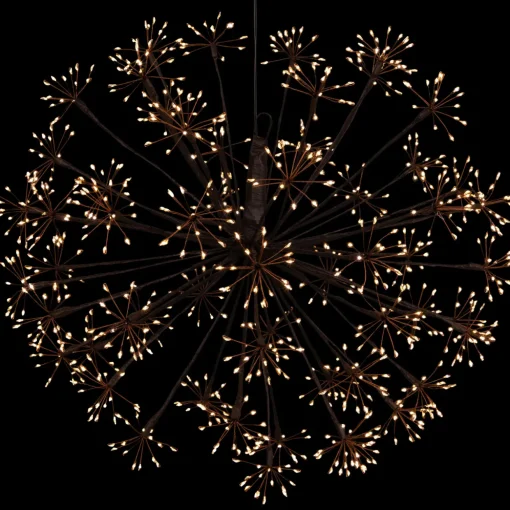 20" LED Lighted Brown Christmas Ball Decoration, Warm White Lights