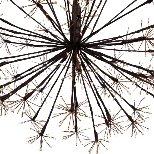 20" LED Lighted Brown Christmas Ball Decoration, Warm White Lights