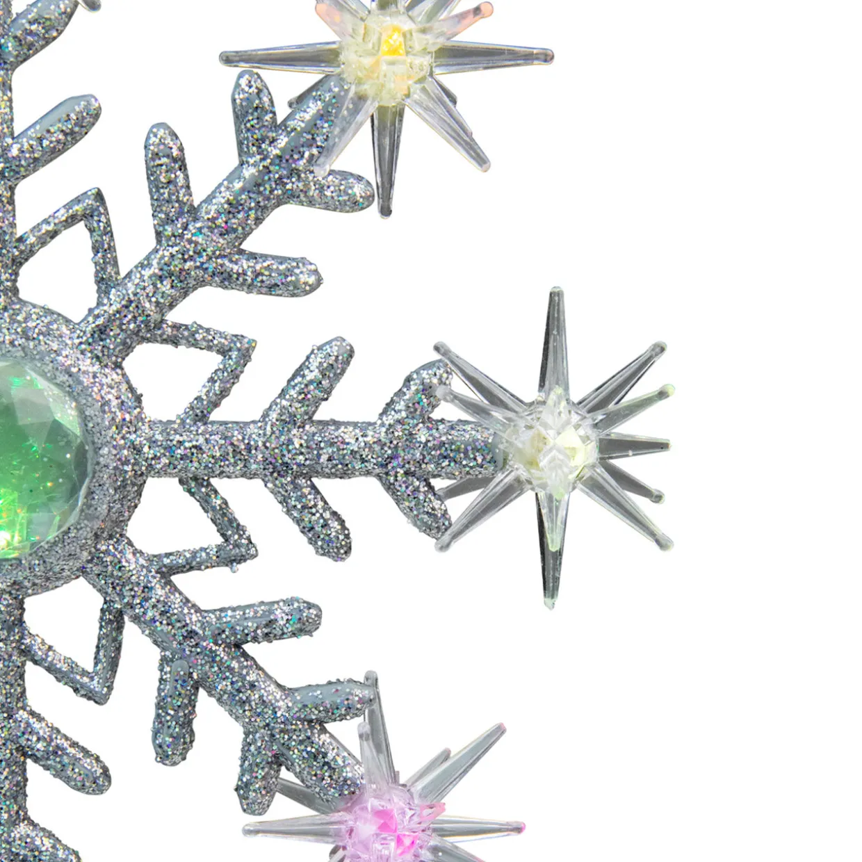 11" LED Lighted Coloring Changing Twinkling Snowflake Christmas Tree Topper