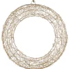 18" LED Lighted Gold Wire Wreath Outdoor Christmas Decoration