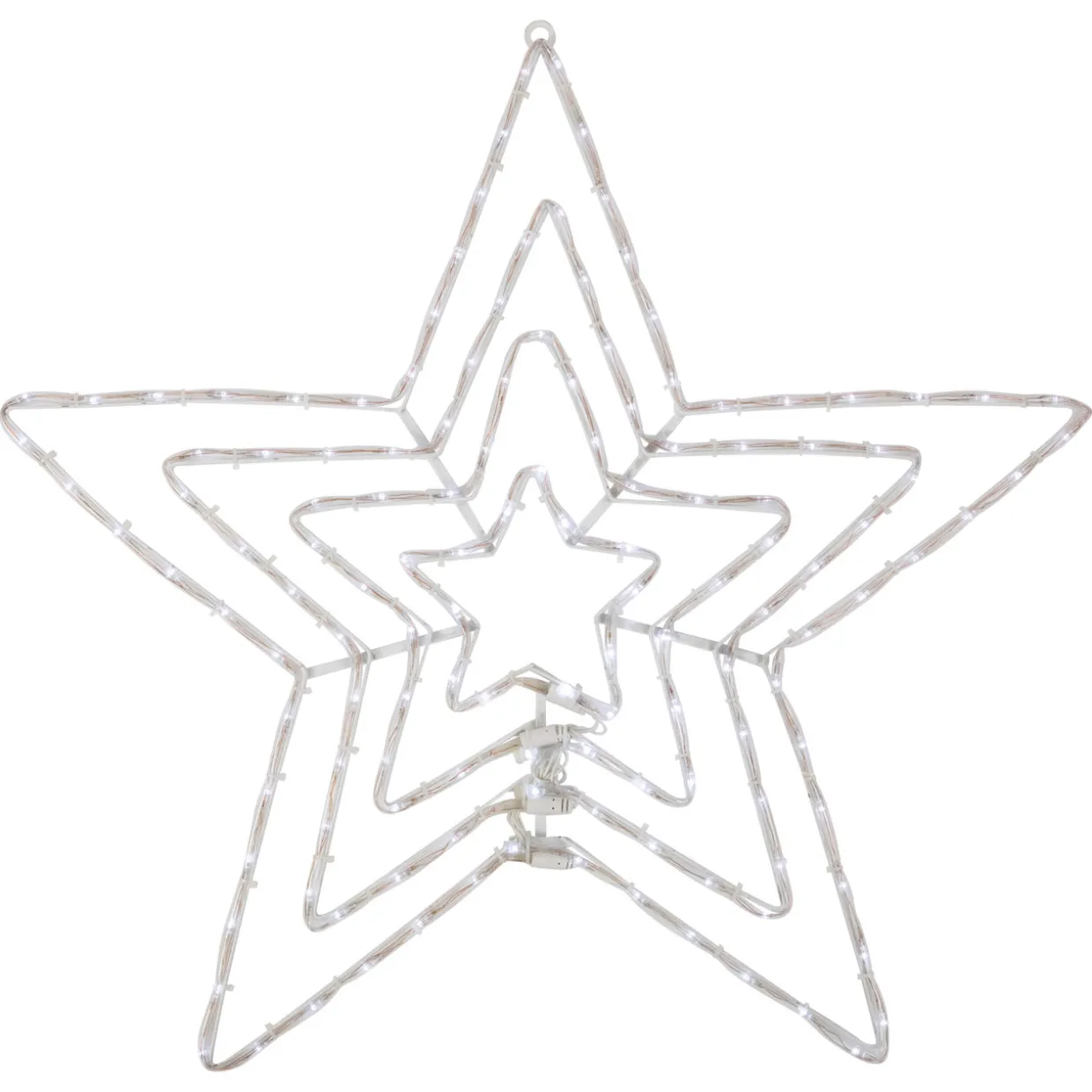 24" LED Lighted Layered Stars 8 Function Christmas Window Silhouette