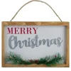 12" LED Lighted 'Merry Christmas' Framed Wall Sign with Pine