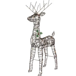 45.5" LED Lighted Rattan Deer Outdoor Christmas Decoration
