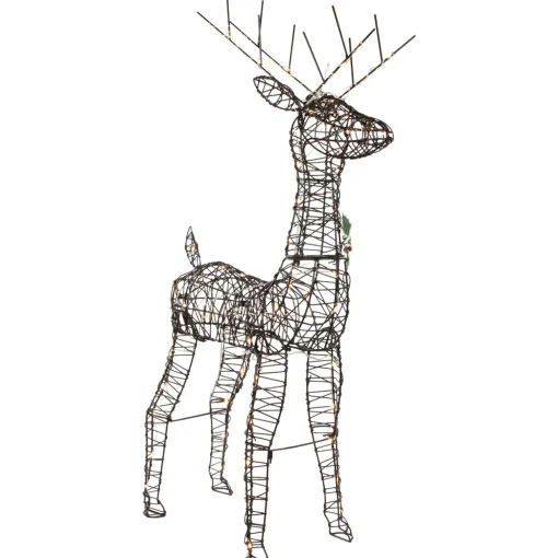 45.5" LED Lighted Rattan Deer Outdoor Christmas Decoration