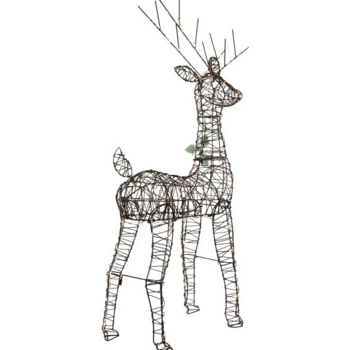 45.5" LED Lighted Rattan Deer Outdoor Christmas Decoration