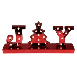 6.5" LED Lighted Red 'Joy' Christmas Marquee Sign