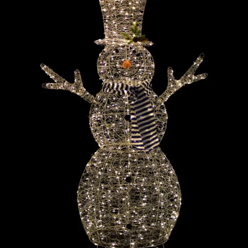 48" LED Lighted Silver Mesh Snowman Outdoor Twinkling Christmas Decoration