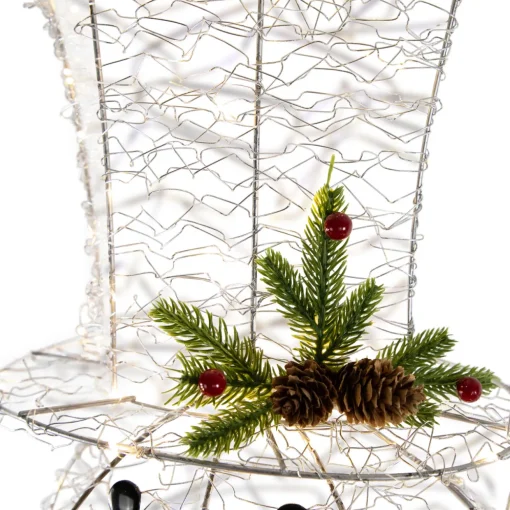 48" LED Lighted Silver Mesh Snowman Outdoor Twinkling Christmas Decoration