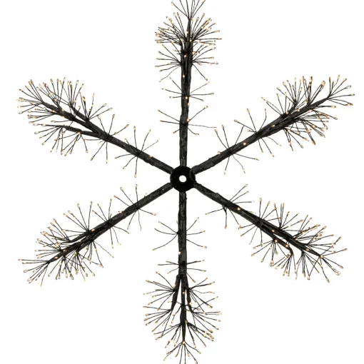 24" LED Lighted Snowflake Christmas Decoration, Warm White Lights