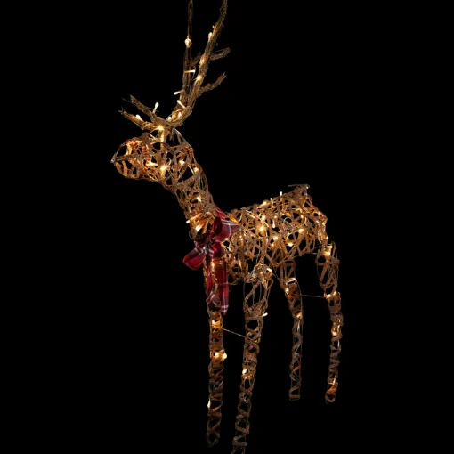 47" LED Lighted Standing Rattan Reindeer Outdoor Christmas Decoration