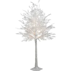 5' LED Lighted White Lace Artificial Christmas Tree - Warm White Lights