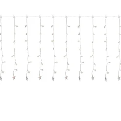 120 LED Warm White Curtain Christmas Lights - 7.5' Clear Wire