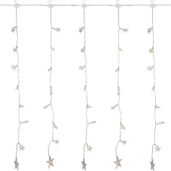 120 LED Warm White Curtain Christmas Lights - 7.5' Clear Wire