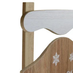 24” Let It Snow Wooden Sled Snowman and Snowflakes Wall Sign