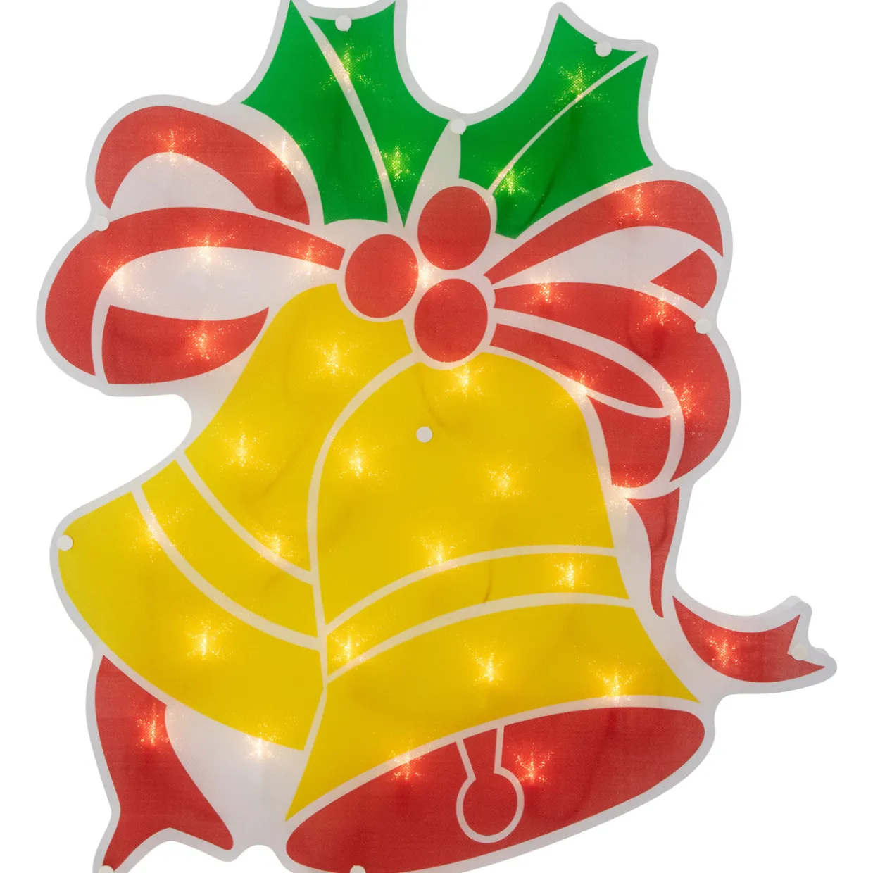 19" Lighted Christmas Bells Window Silhouette